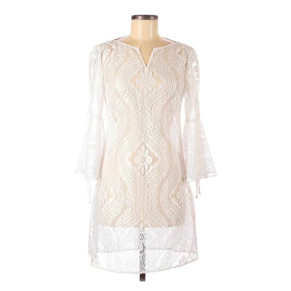 Laundry Shelli Segal White Crochet Beach Swim Cove - Picture 1 of 2